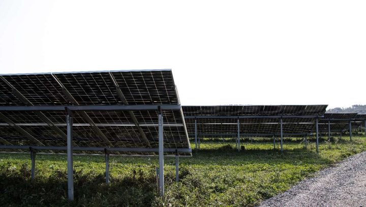 Solelpark i Varberg, 4,8 MW i installerad effekt. Byggdes 2021.